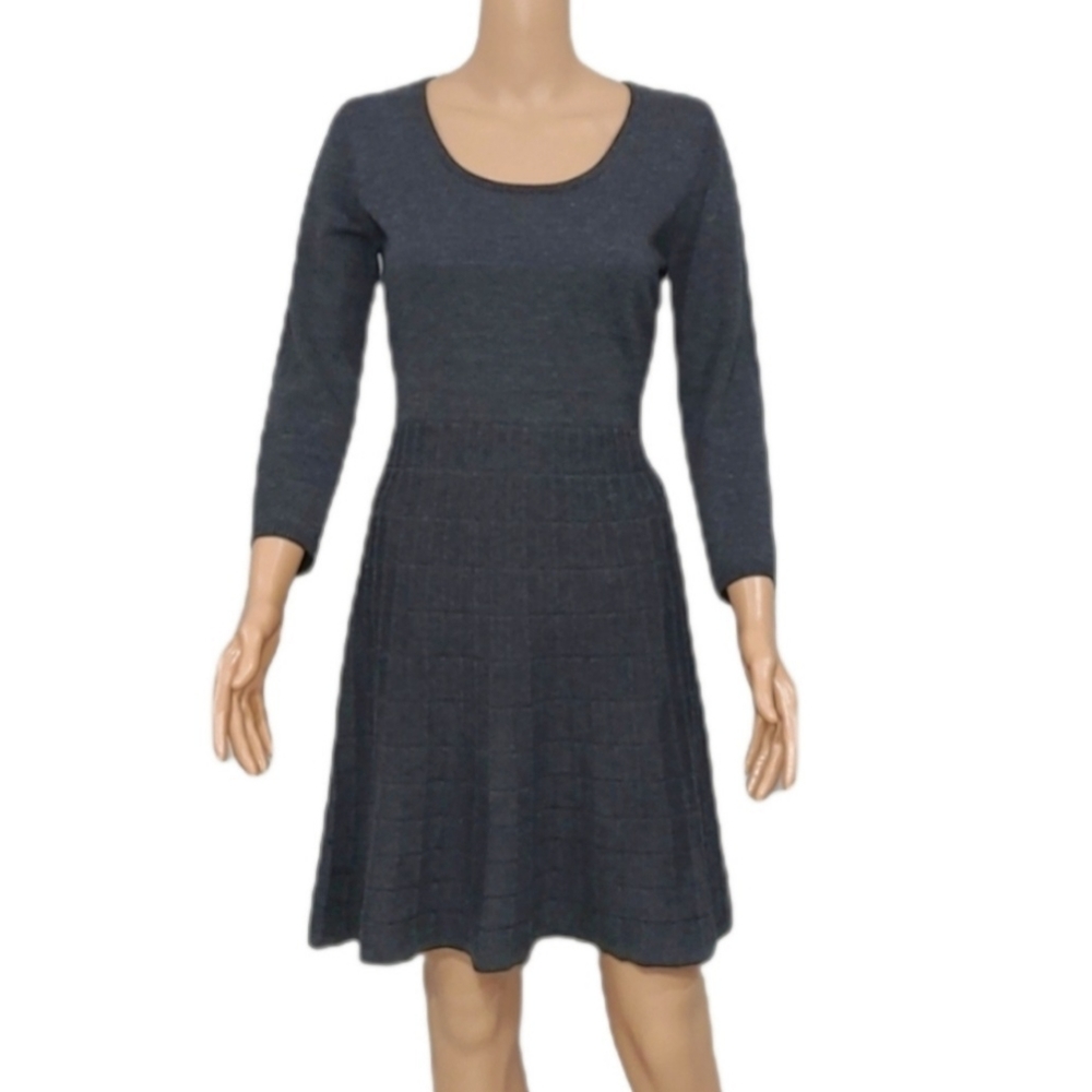 CALVIN KLEIN  GRAY LONG SLEEVE SWEATER DRESS SIZE S‎